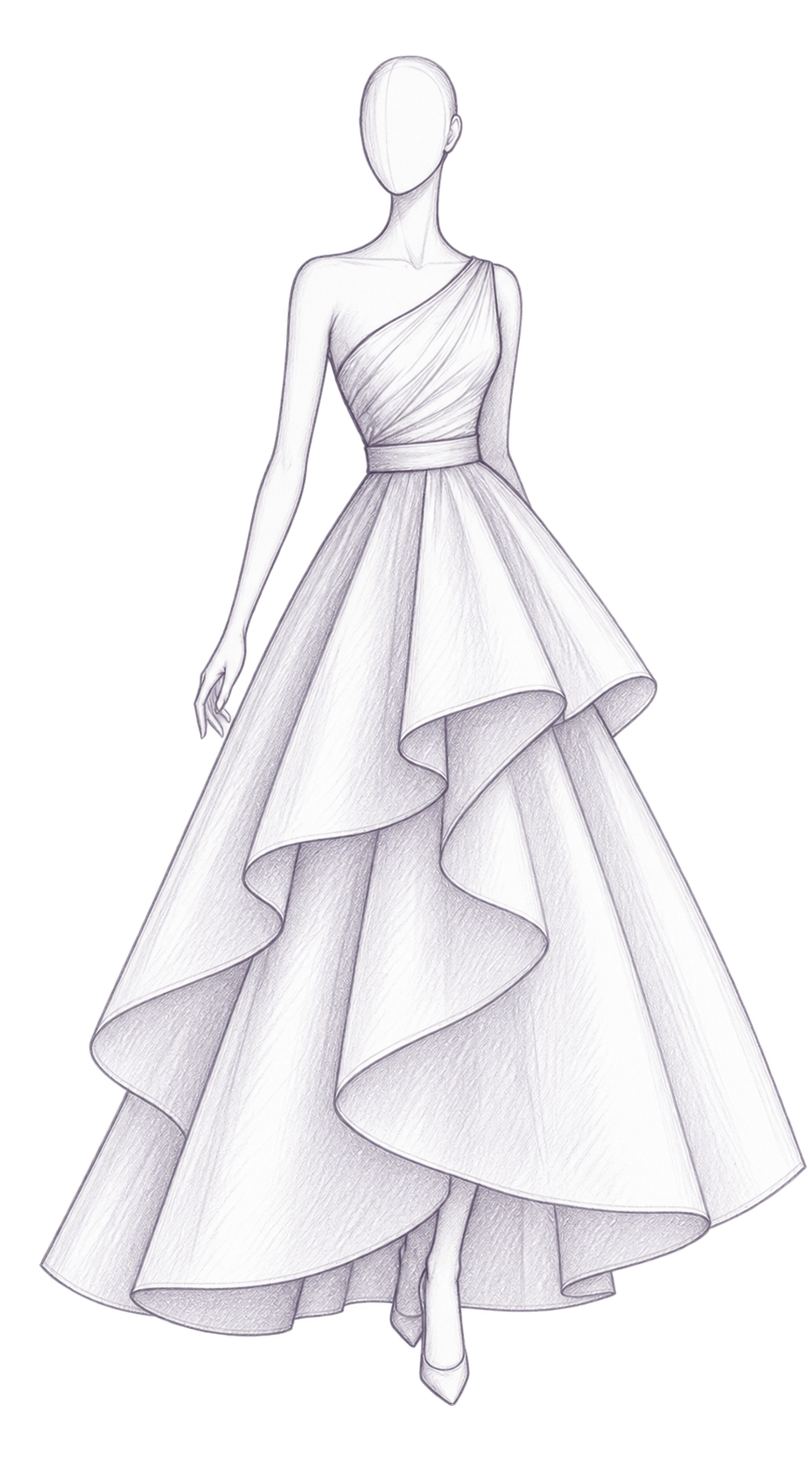 Boceto de vestido formal